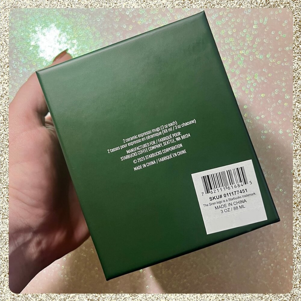 ☕️☕️ NWT/NIB 2025 Starbucks Demitasse 3oz Ceramic Mug Set for 2 Box Set - Picture 9 of 9